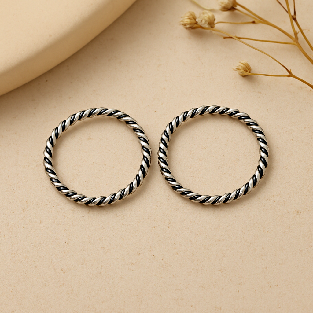 Silver Swirl Toe Rings