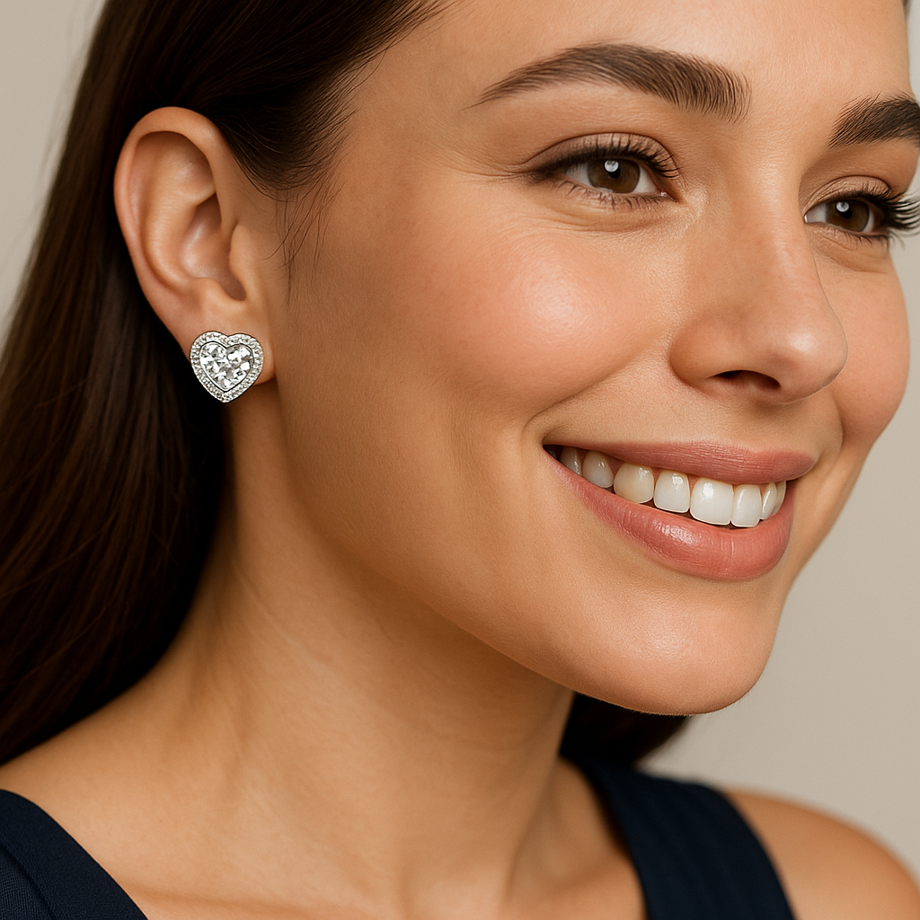 Heart Gem Studs - MIOR JEWELS
