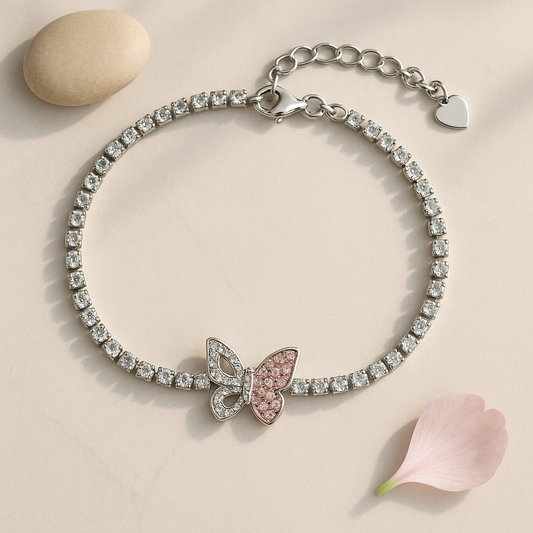 Pink Butterfly Bliss Bracelet - MIOR JEWELS