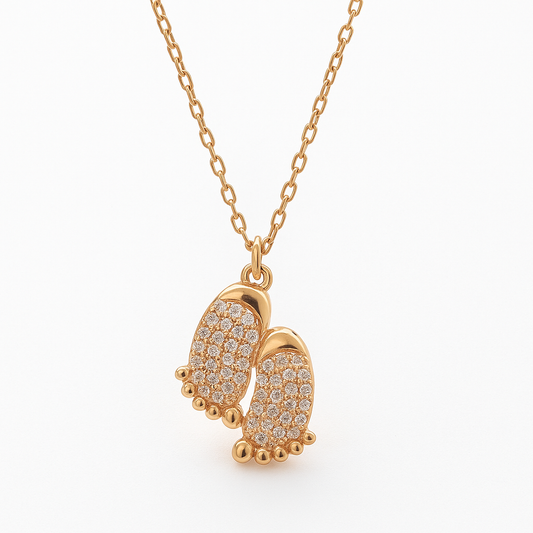 Blushing Steps Rose Gold Chain Pendant - MIOR JEWELS