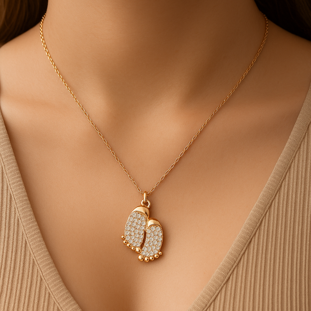 Blushing Steps Rose Gold Chain Pendant - MIOR JEWELS