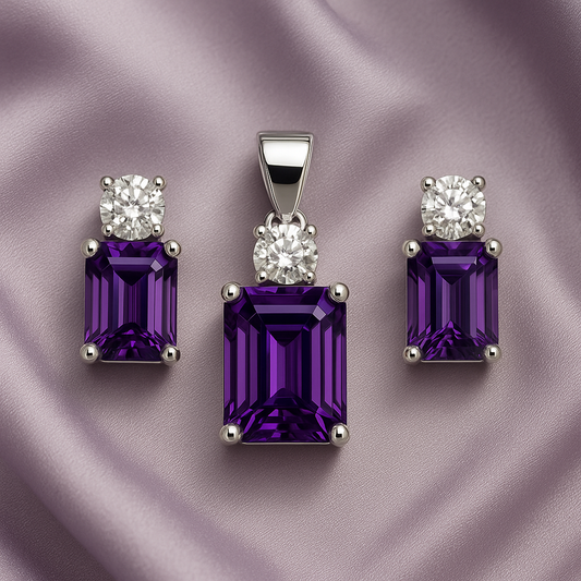 Lavender Haze Stud & Pendant Set