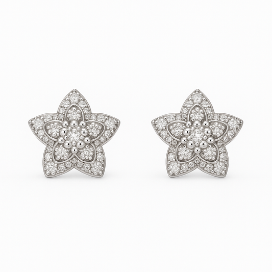 Shimmering Flower Earrings - MIOR JEWELS