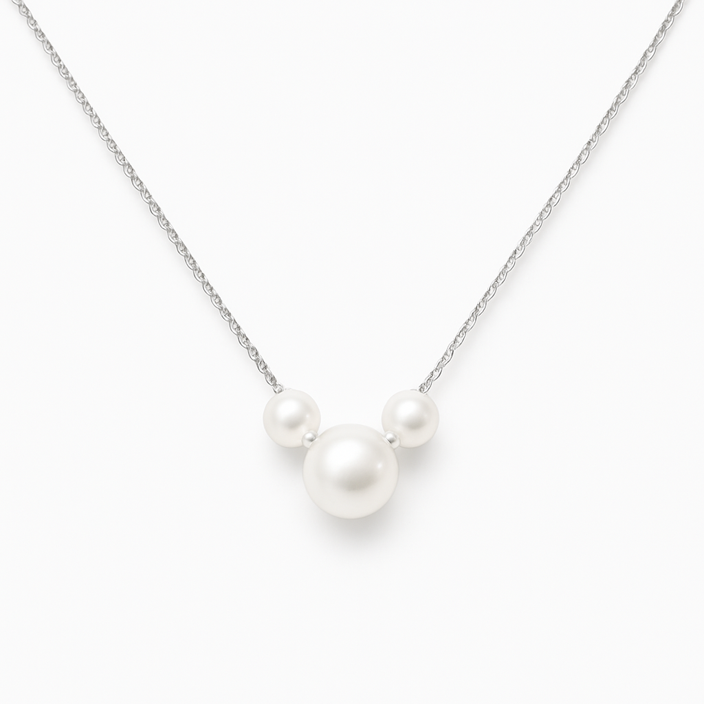 Triple Pearl Grace Chain Pendant - MIOR JEWELS
