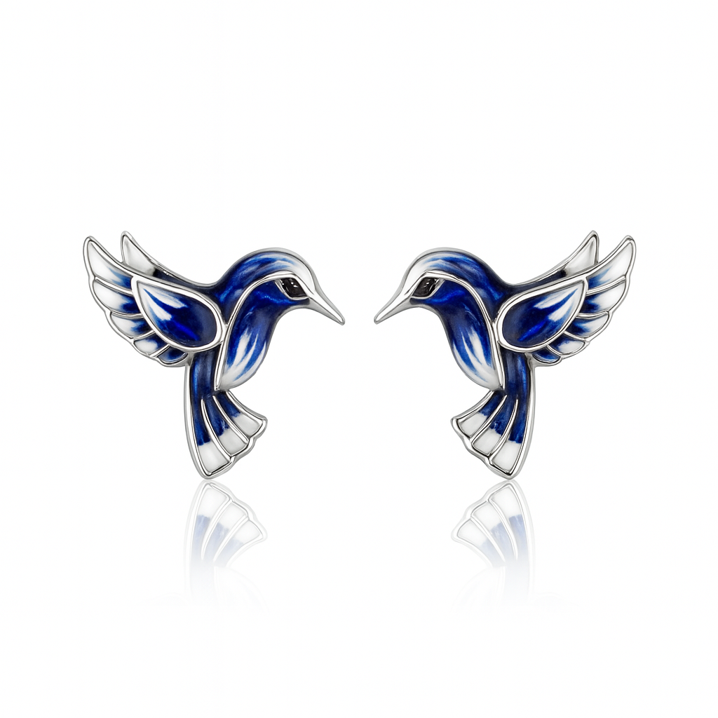 Bluebird Melody Chain Pendant and Earrings Set