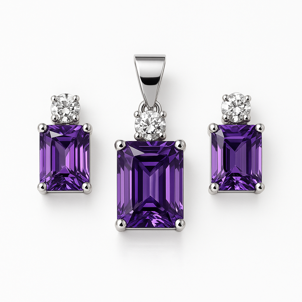 Lavender Haze Stud & Pendant Set