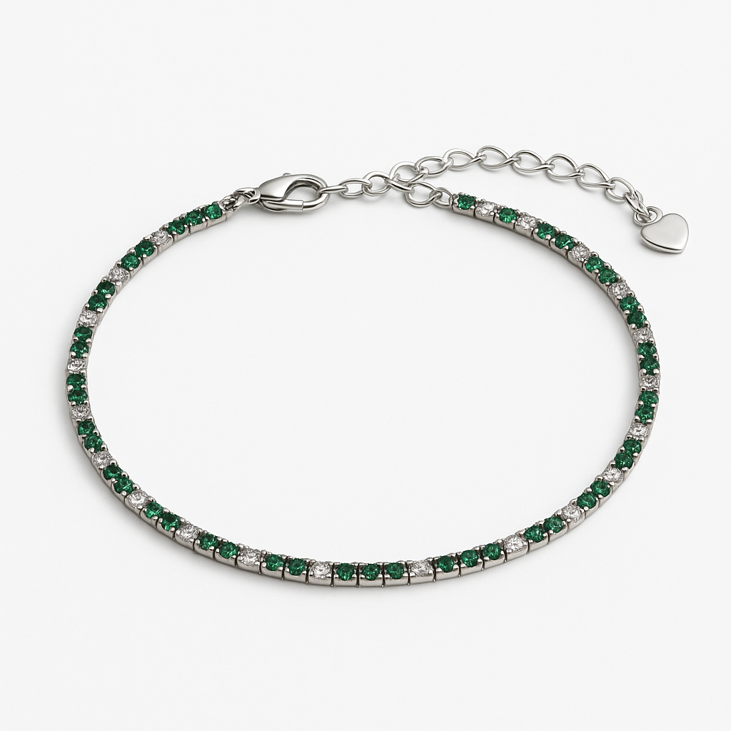 Green Gleam Tennis Bracelet - MIOR JEWELS