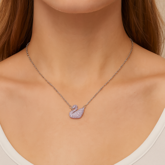 Regal Swan Silver Chain Pendant - MIOR JEWELS
