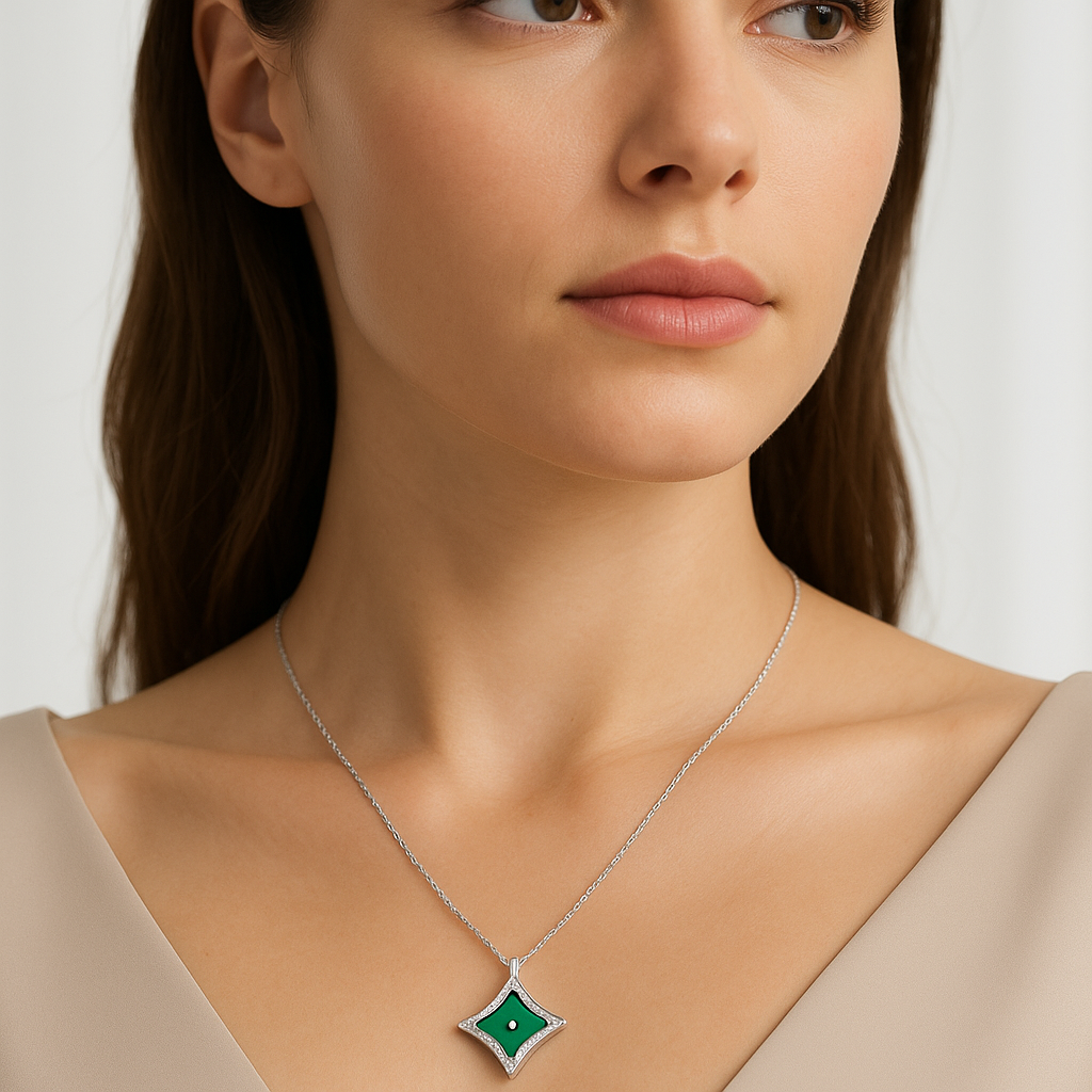 Green Gem Chain Pendant