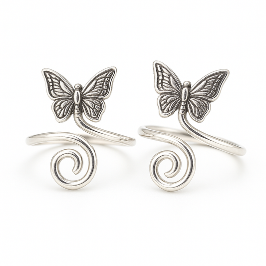 Eternal Flutter Toe Rings Pair - MIOR JEWELS