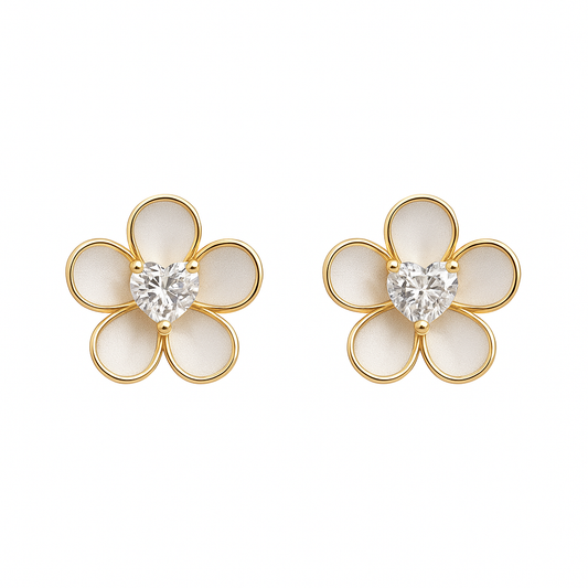 Floral Love Rose Gold Earrings