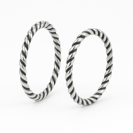 Silver Swirl Toe Rings