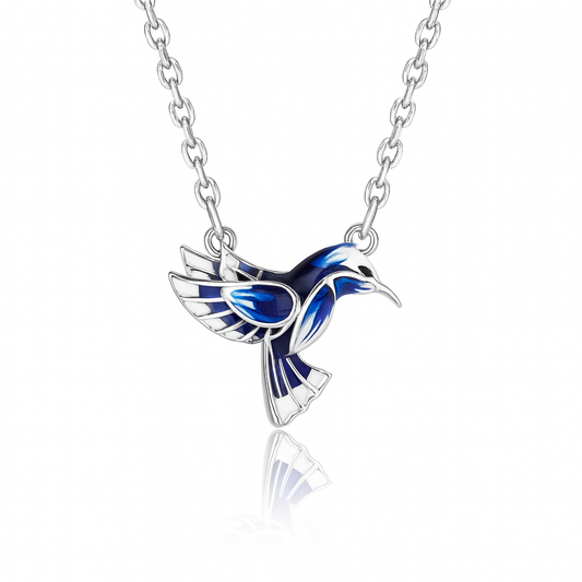Bluebird Melody Chain Pendant and Earrings Set
