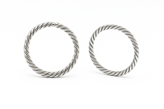 Classic Silver Spiral Toe Rings Pair