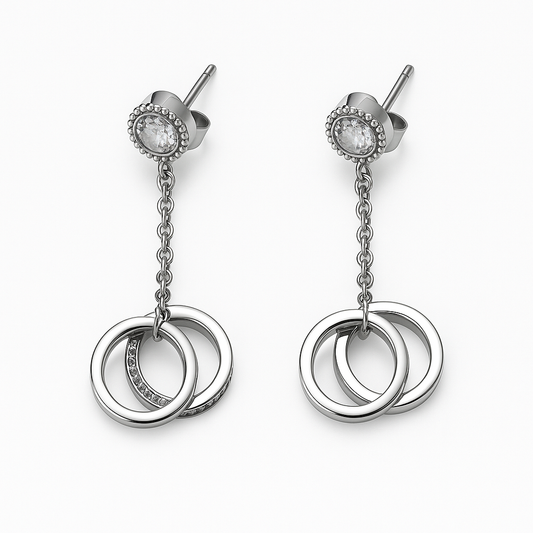 Double Halo Drops Earrings - MIOR JEWELS