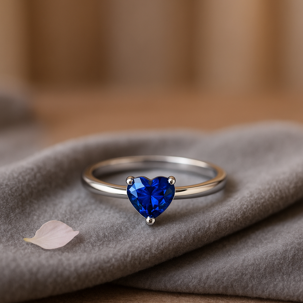 Navy Heart Ring - MIOR JEWELS