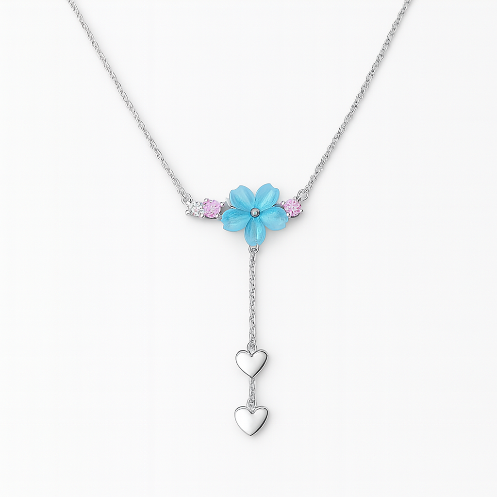 Azure Bloom Chain Pendant