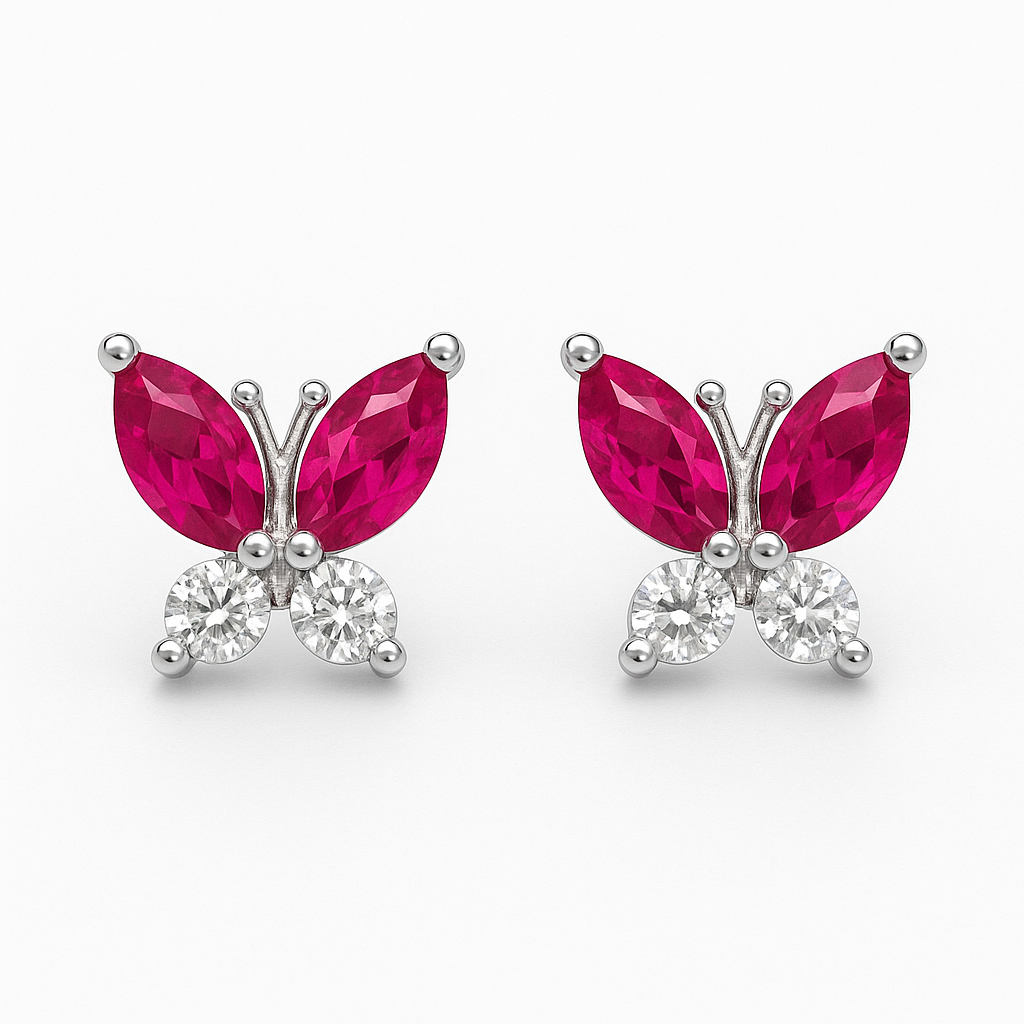 Crimson Flutter Set with Ring, Chain Pendant, Earrings and Bracelet Set