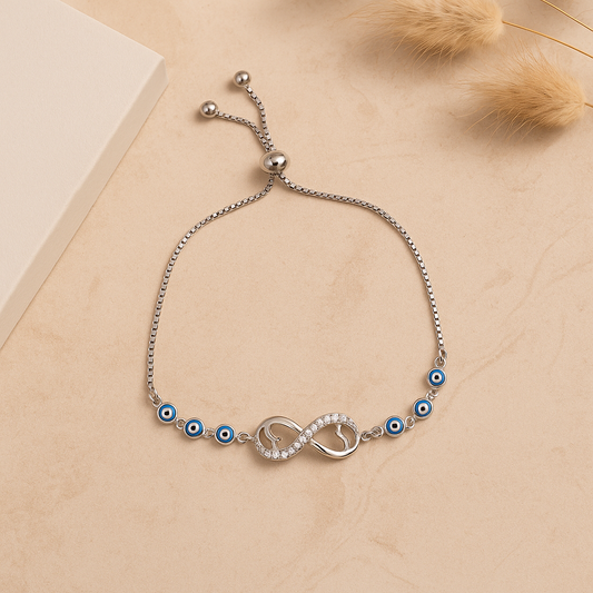 Infinity Evil Eye Adjustable Bracelet - MIOR JEWELS