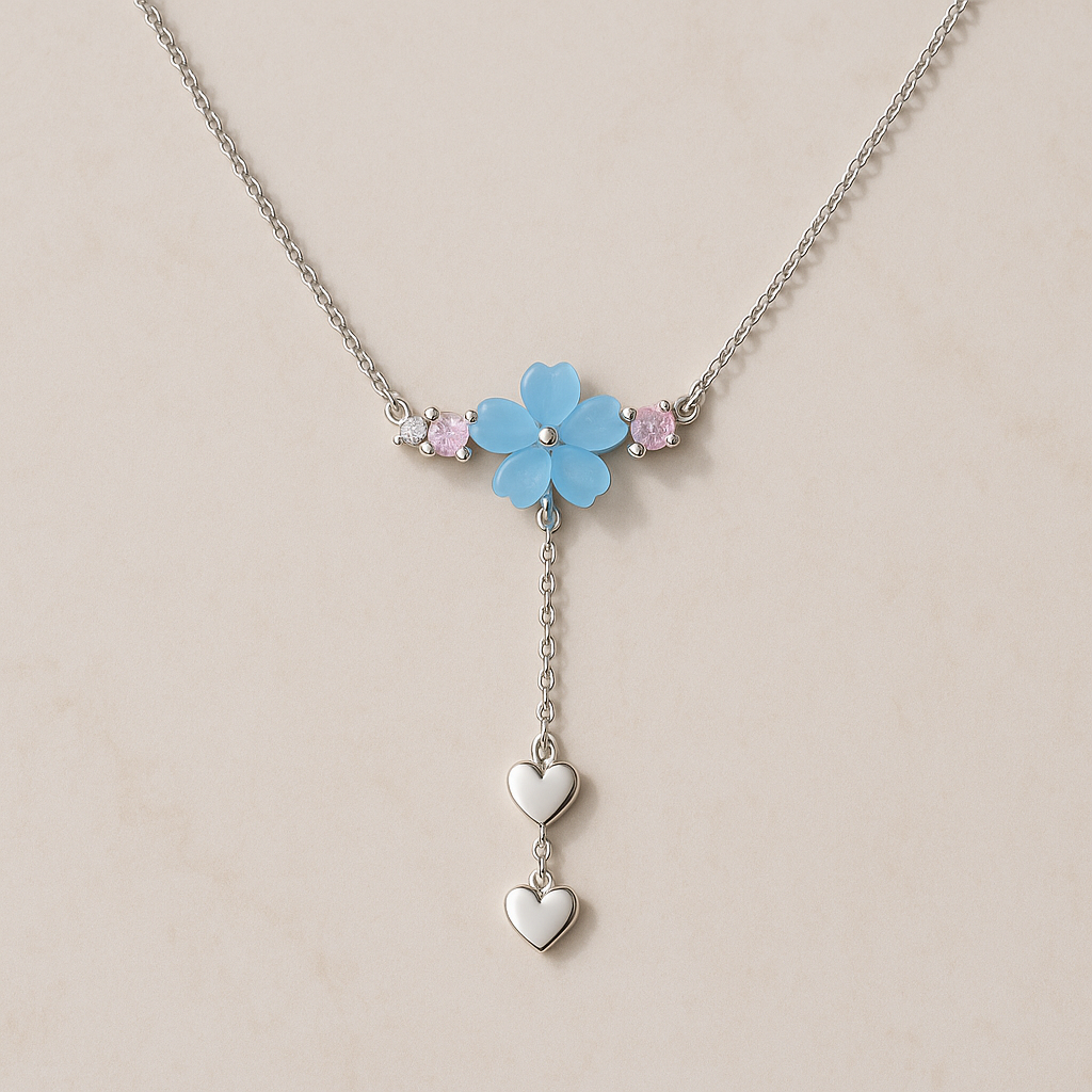 Azure Bloom Chain Pendant