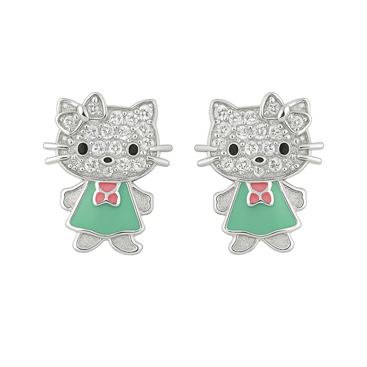 Crystal Cat Studs - MIOR JEWELS