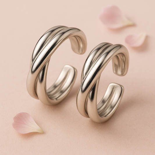 Silver Dune Toe Rings Pair