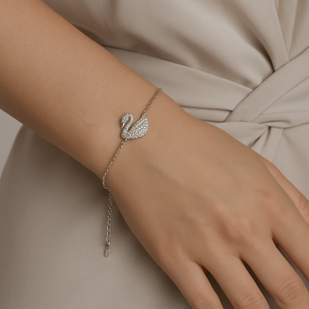 White Swan Serenity Bracelet - MIOR JEWELS