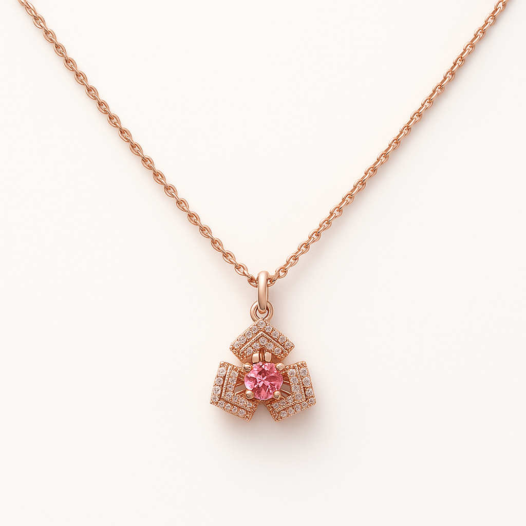 Trilove Spark Rose Gold Chain Pendant