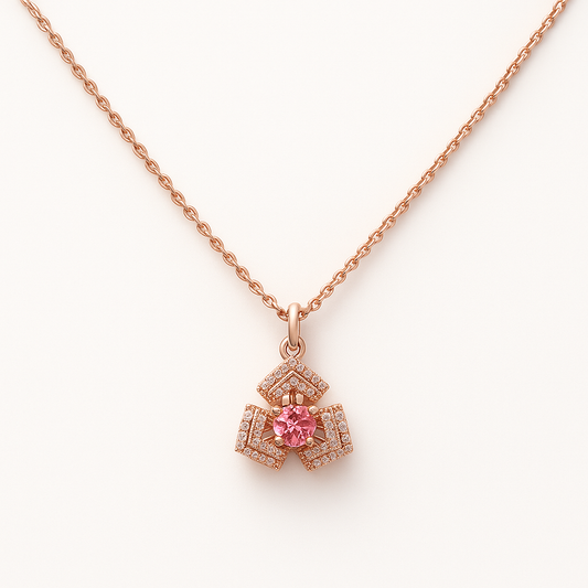 Trilove Spark Rose Gold Chain Pendant