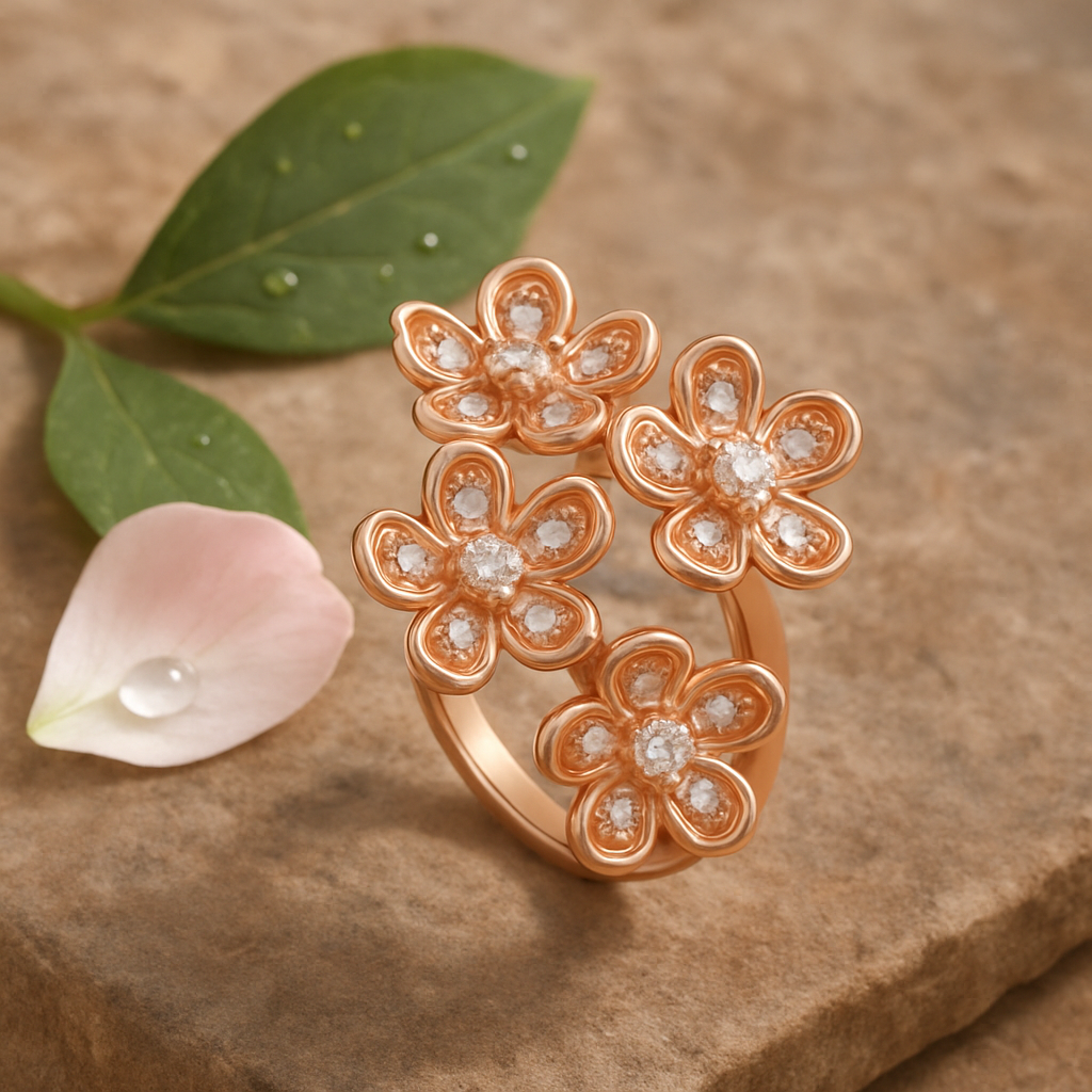Petal Harmony Rose Gold Ring