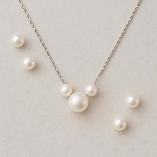 Triple Pearl Grace Chain Pendant - MIOR JEWELS