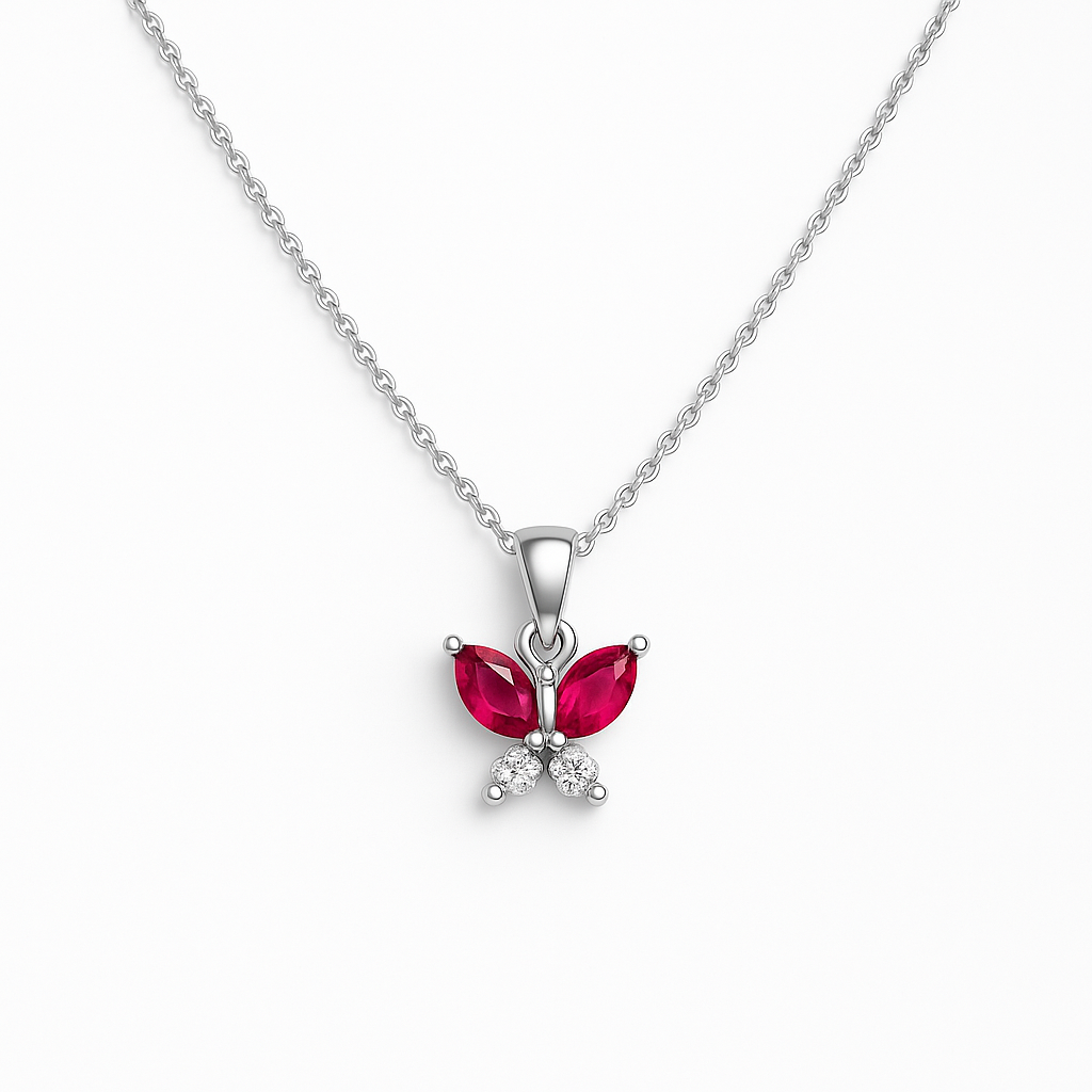 Crimson Flutter Set with Ring, Chain Pendant, Earrings and Bracelet Set