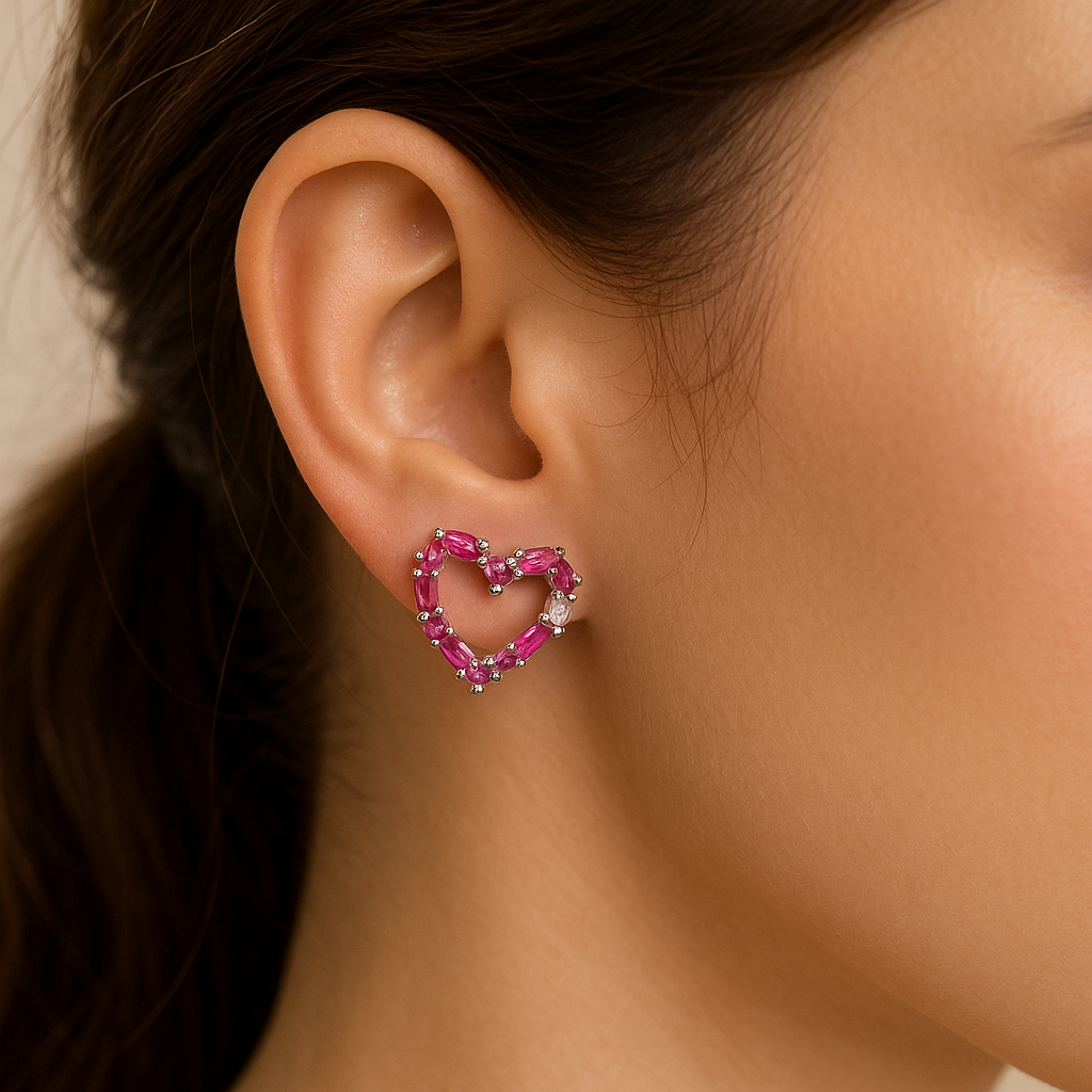Pink Heart Whisper Earrings