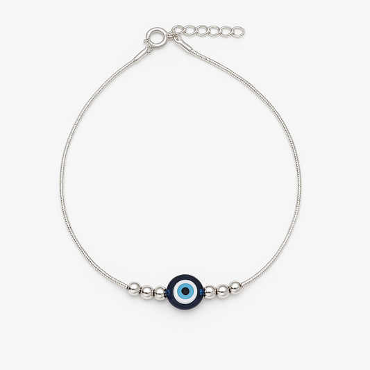 Evil Eye Beads Anklet Single - MIOR JEWELS