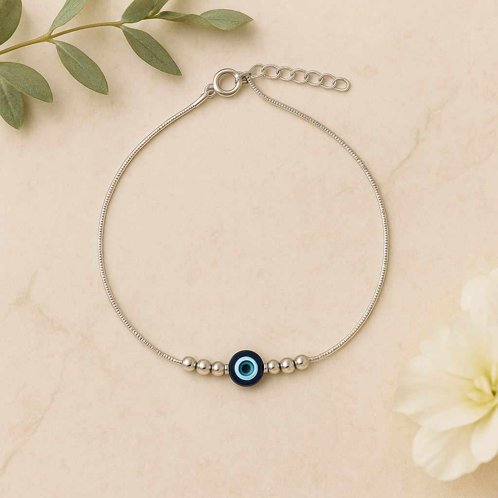 Evil Eye Beads Anklet Single - MIOR JEWELS