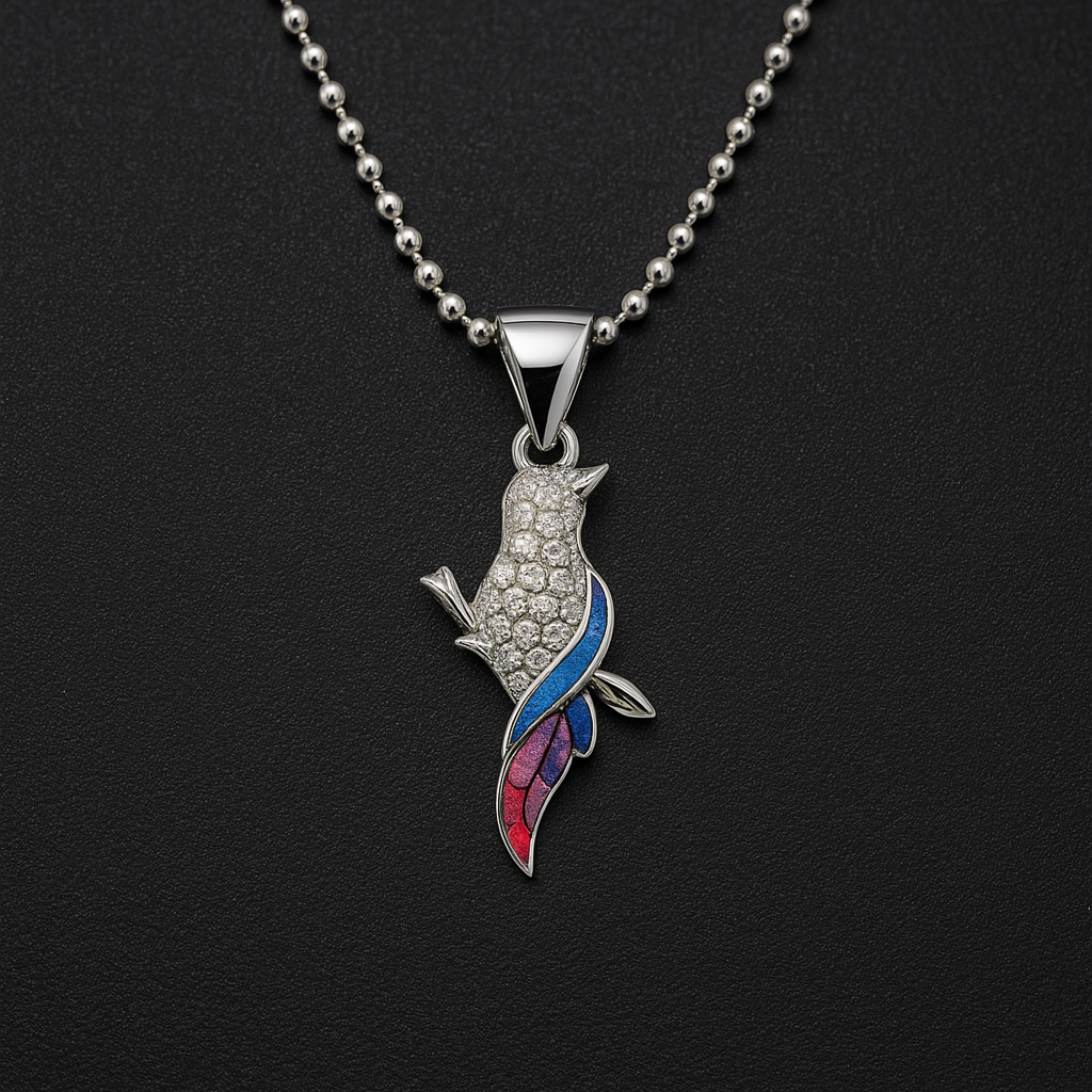 Exotic Parrot Silver Chain Pendant - MIOR JEWELS