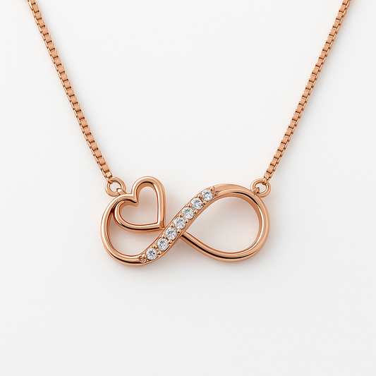 Infinity Blush Rose Gold Chain Pendant - MIOR JEWELS
