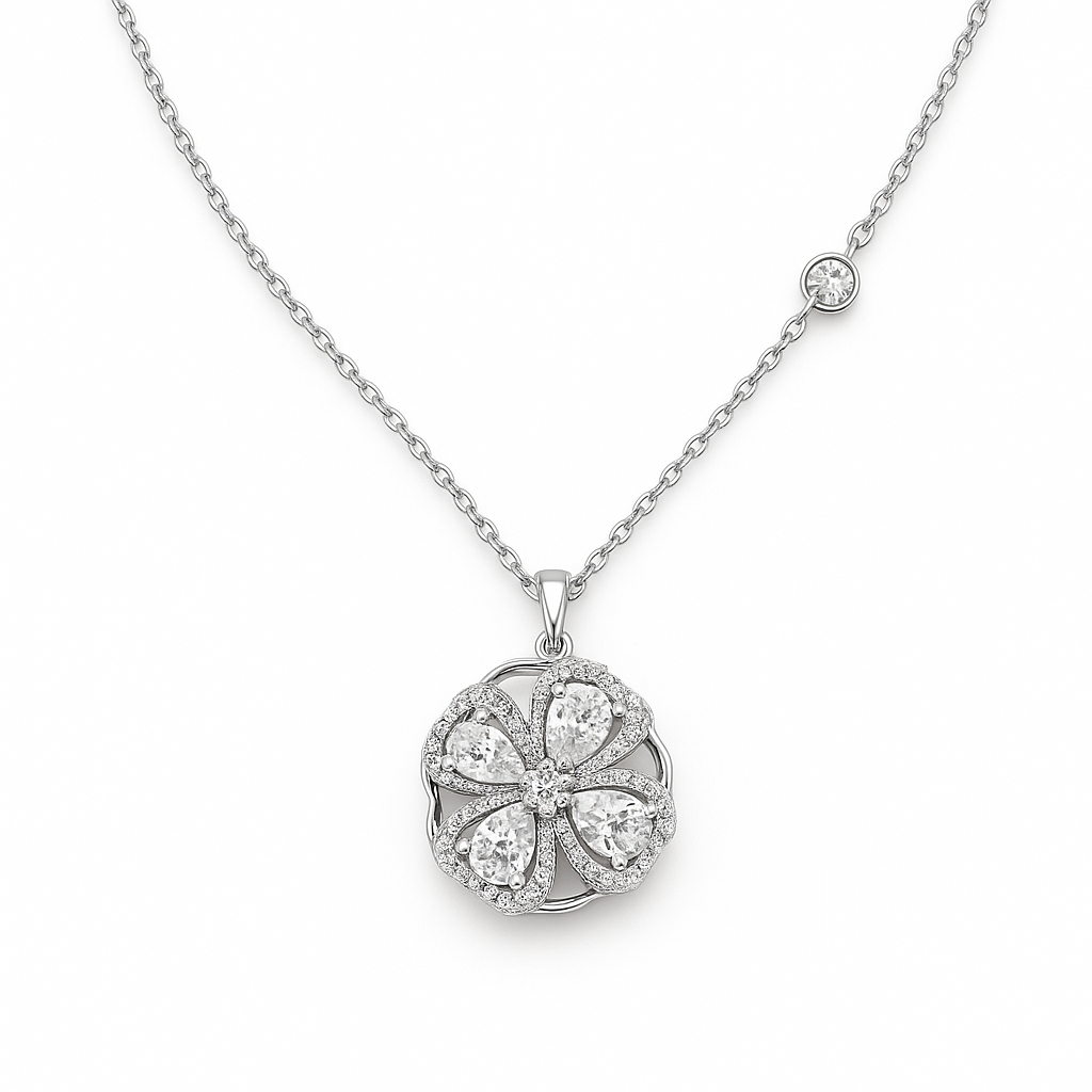 Crystal Bloom Chain Pendant