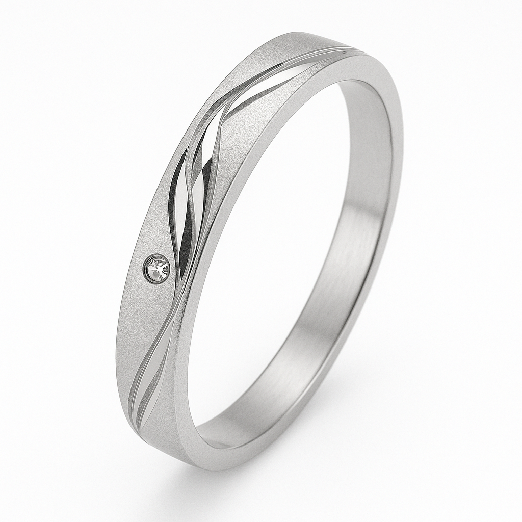 Laser Crafted Silver Band Ring - MIOR JEWELS