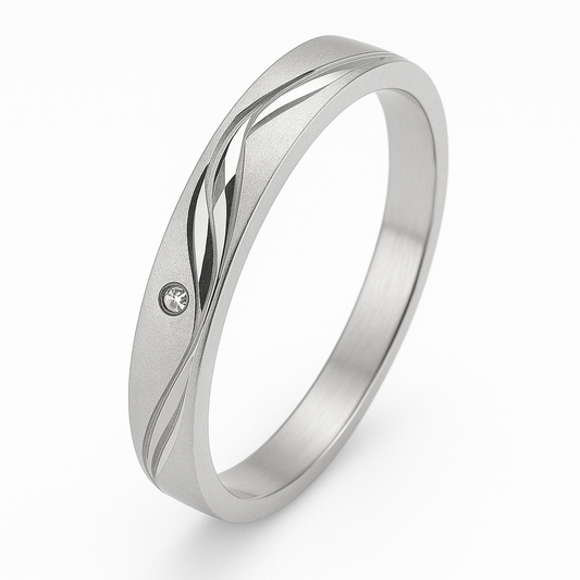Laser Crafted Silver Band Ring - MIOR JEWELS