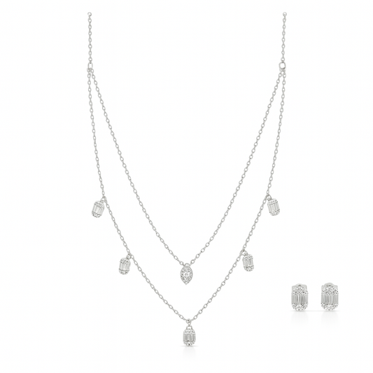 Crystal Eye Charm Necklace with Earrings - MIOR JEWELS