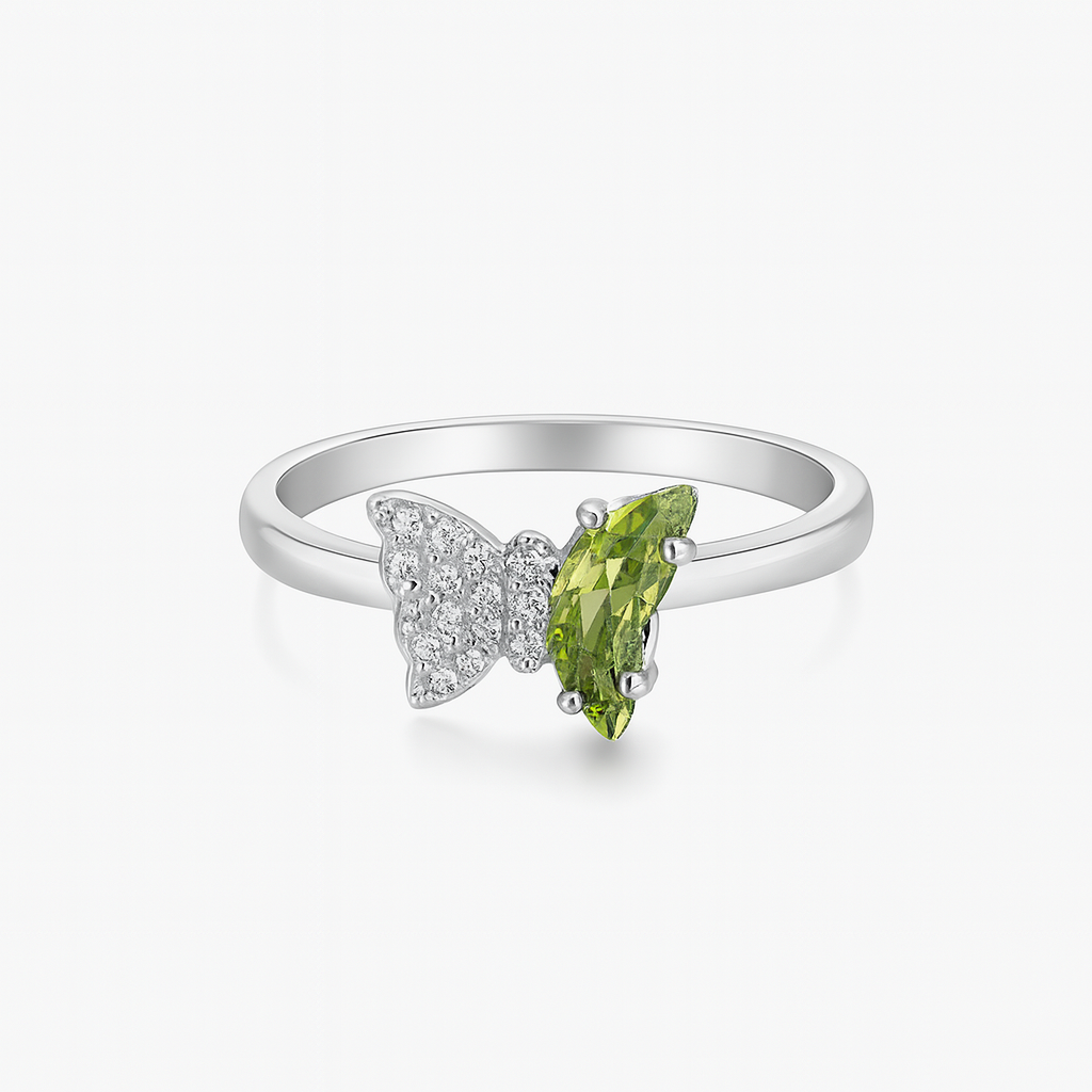 Jade Glow Butterfly Ring