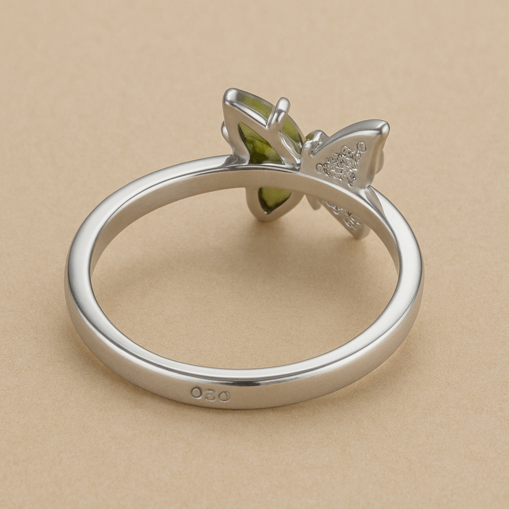 Jade Glow Butterfly Ring
