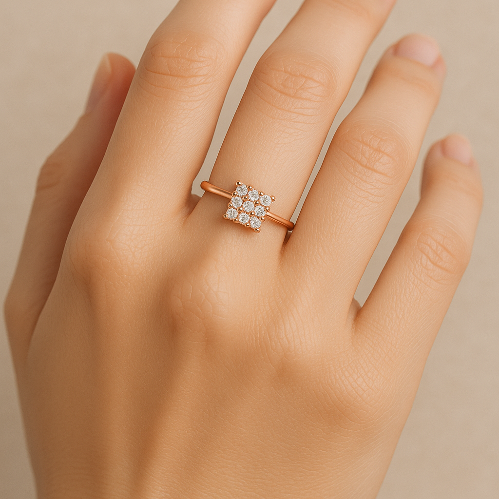 Twinkling Square Ring