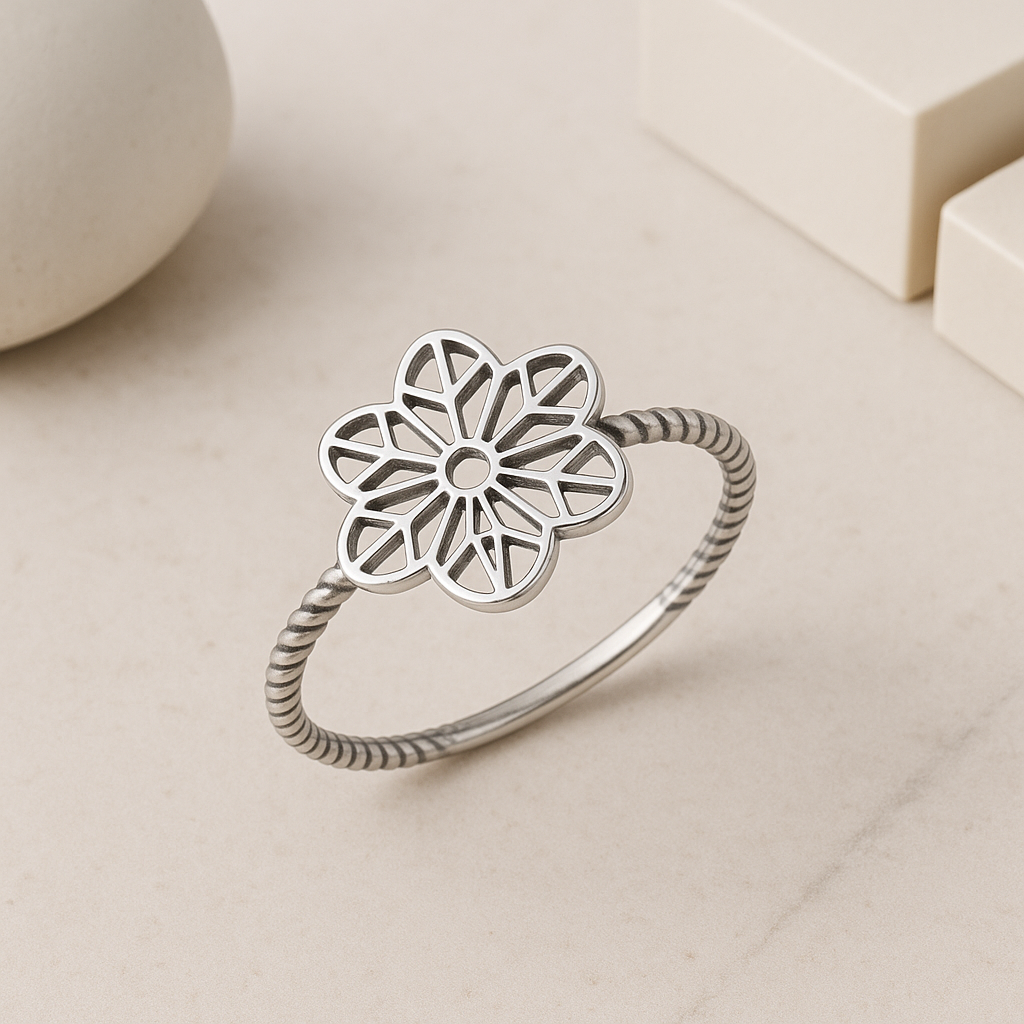 Antique Floral Oxidized Ring - MIOR JEWELS
