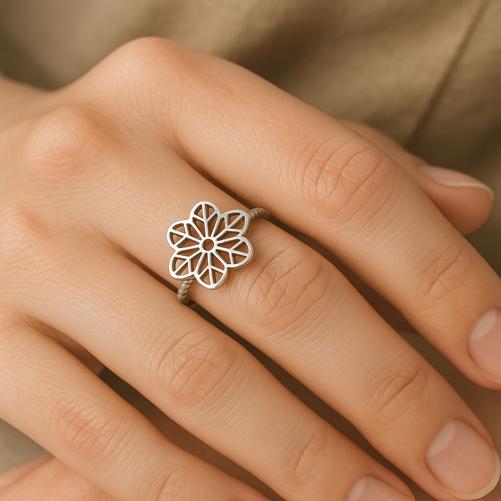 Antique Floral Oxidized Ring - MIOR JEWELS