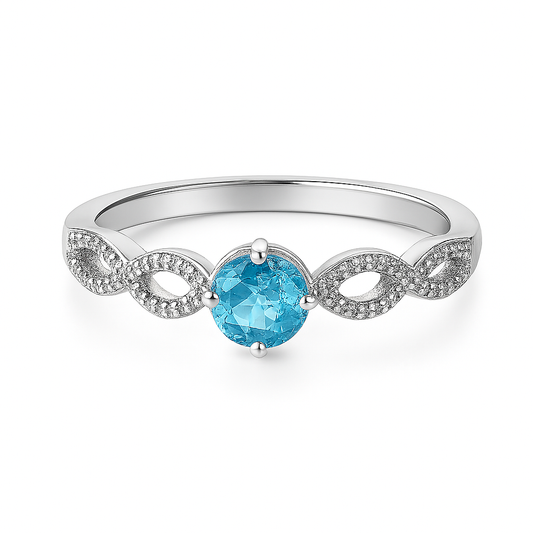 Blue Solitaire Sparkle Ring - MIOR JEWELS
