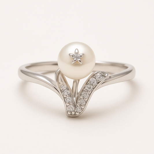 Knot Charm Pearl Ring - MIOR JEWELS