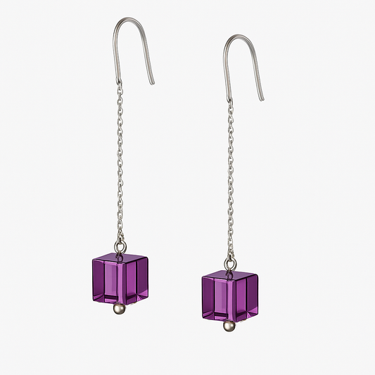 Purple Trail Threader Earrings