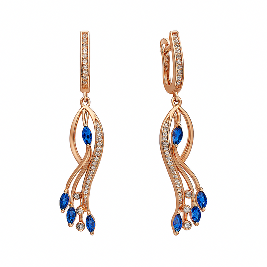 Royal Blue Charm Earrings - MIOR JEWELS